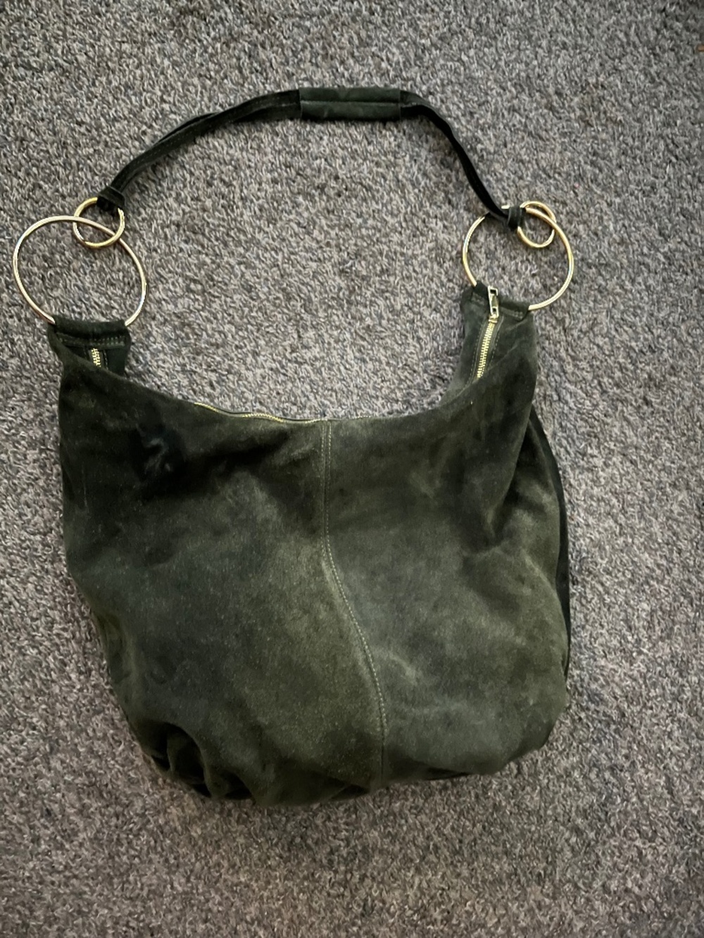 MARLON made in Italy TJMAXX suede olive green hobo bag